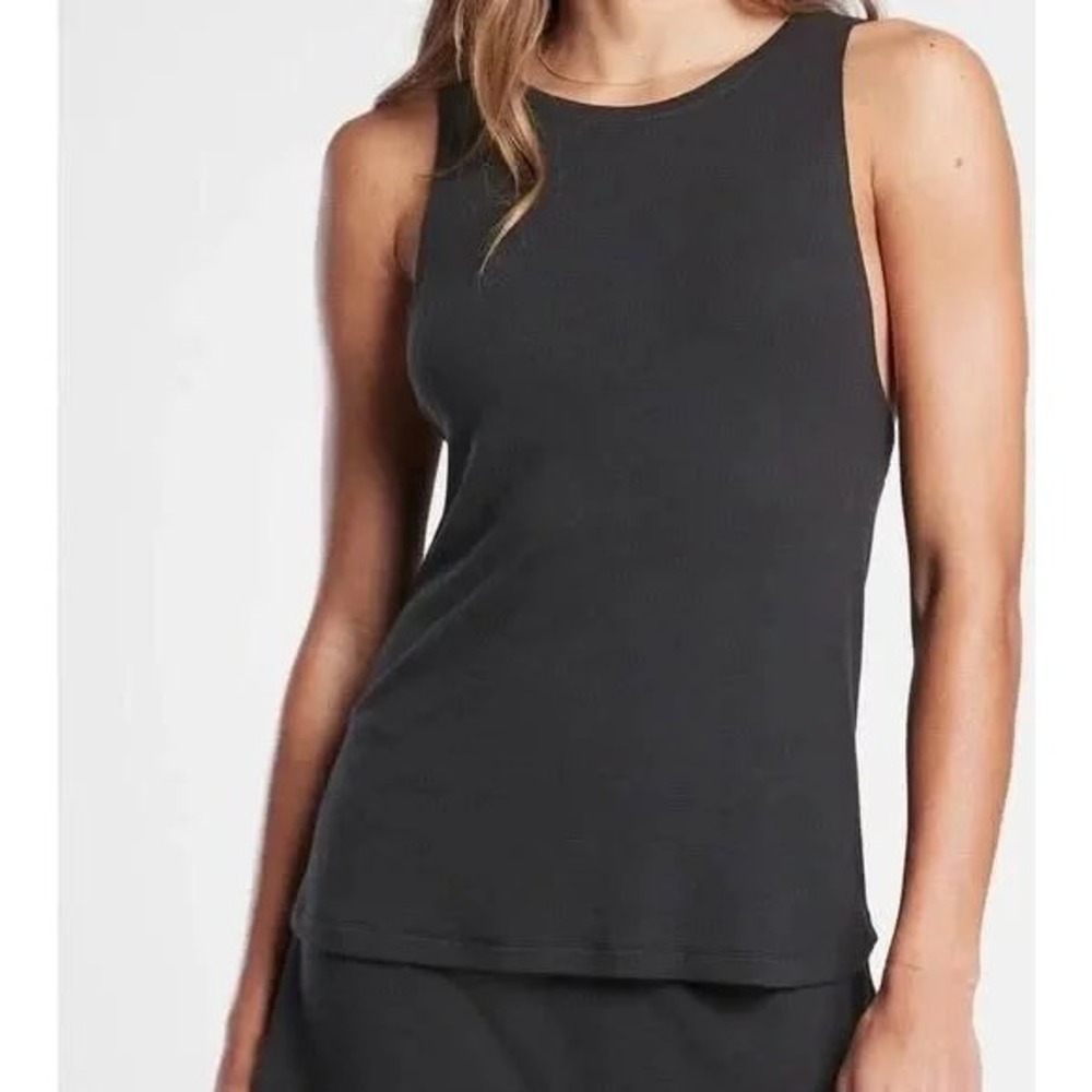 Athleta Well Rested Rib Sleep Tank Black Scoop Neck Sleeveless Plus Size 1X